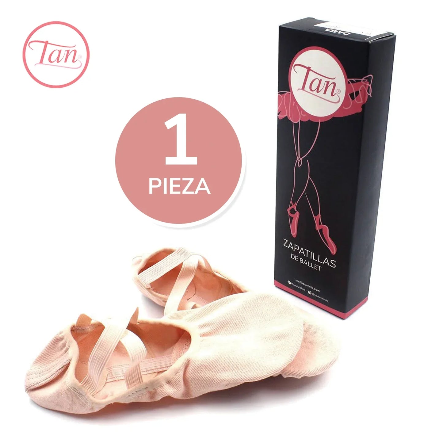 Zapatilla de ballet lona stretch rosa varias tallas