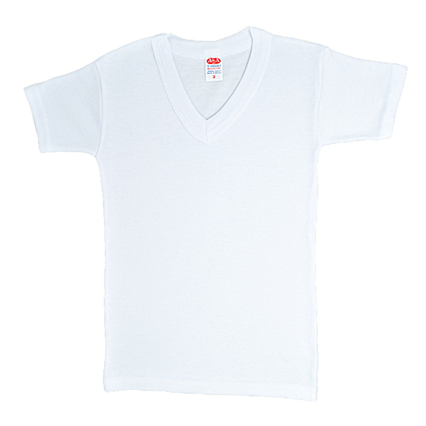 Playera manga corta cuello V blanca unisex