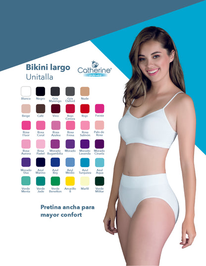 Bikini de microfibra liso con resorte ancho y delgado colores unitalla dama