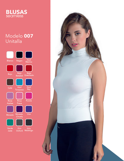 Camiseta cuello alto de microfibra unitalla Mod. 007 dama