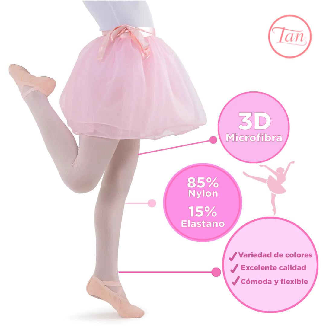 Malla microfibra 3D para ballet niña #2005
