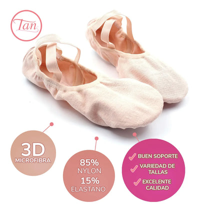 Zapatilla de ballet lona stretch rosa varias tallas