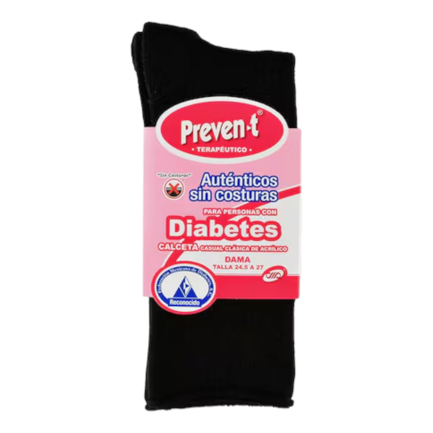Calceta para diabético terapéutico sin costuras prevent