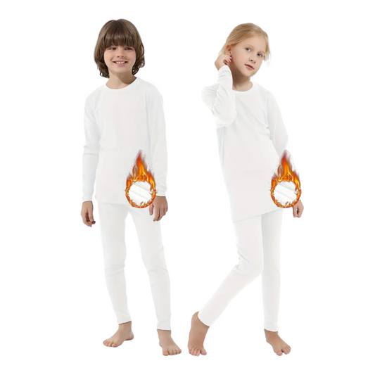 Conjunto de pijama térmica infantil blanca