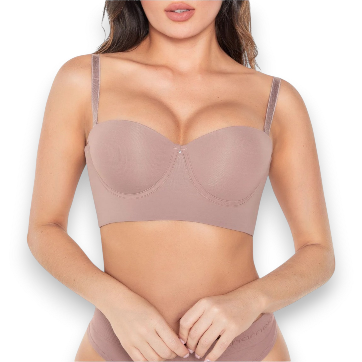 Bra colombiano strapless ancho preformado con varilla Annchery #3335