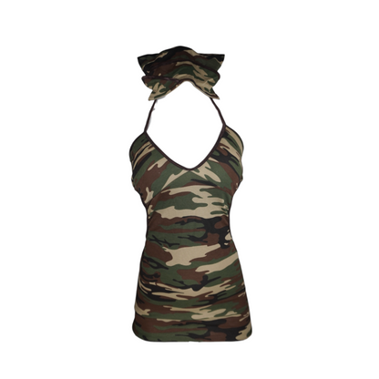 Baby doll disfraz militar unitalla